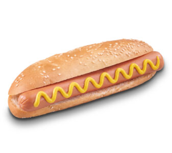 Amerikāņu hotdogs ar Frankfurtes desiņu baltā maizē