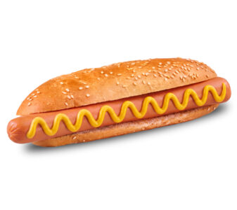 Amerikāņu hotdogs ar Frankfurtes desiņu baltā maizē